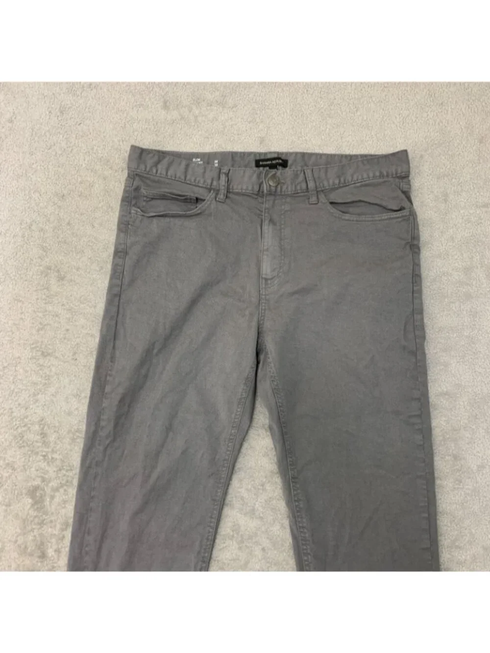 Banana Republic 5 Pocket Men's 36x29 Gray Slim Fit Chino Pants